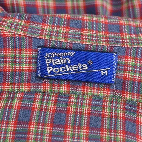 Vintage JCPenney Plaid Button Down Distressed Shirt Unisex Small - Medium - Picture 9 of 10